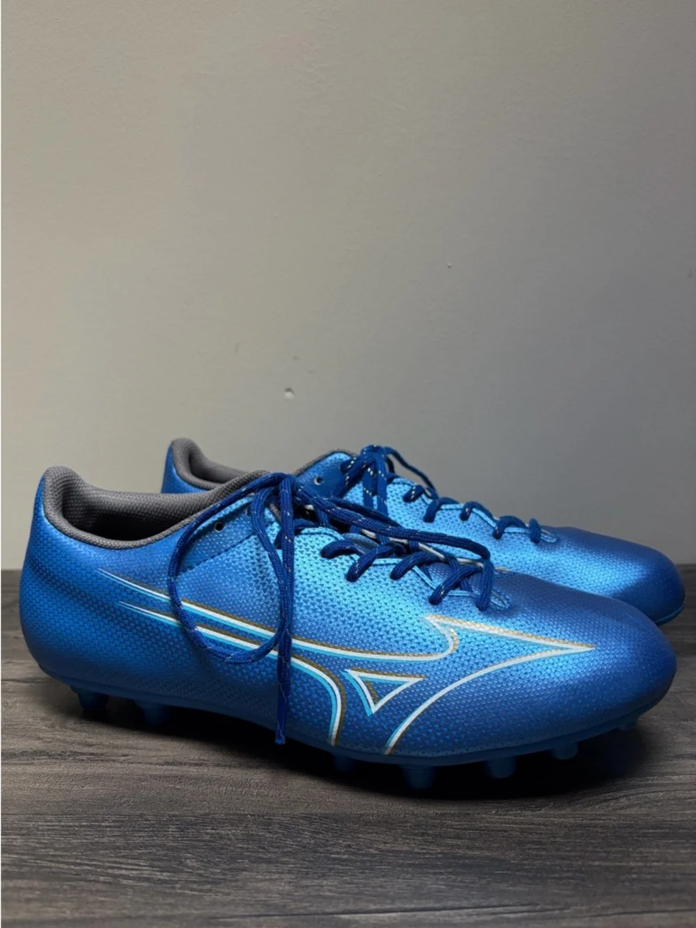 Mizuno Alpha Select AG P1GA246627 Blue Football Soccer Cleats Speed Boots M 7.5